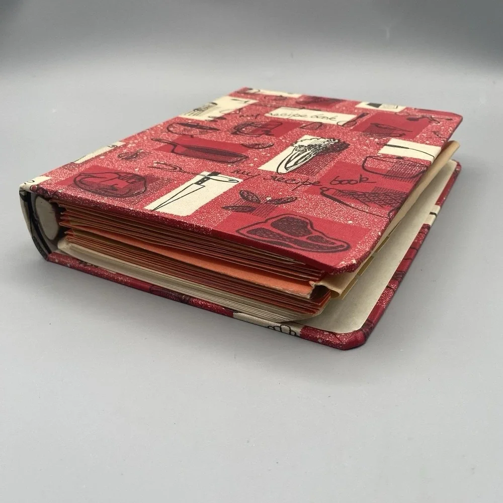 Vintage 60s My Recipe Book 3-Ring Binder Envelopes‎ Clipped Recipes Mid Century